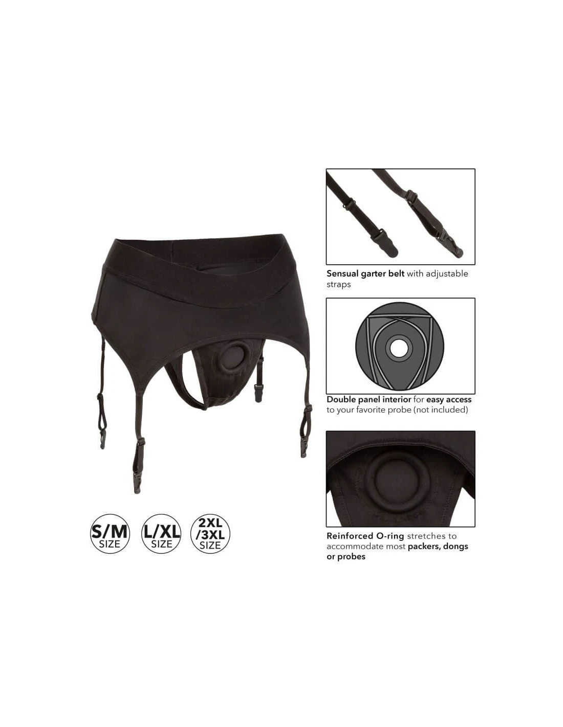 California Exotic Novelties CalExotics Boundless Thong With Garter XXL XXXL - Afbeelding 3