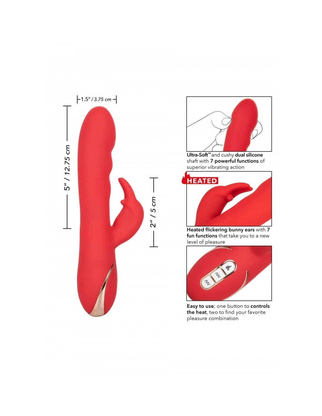 California Exotic Novelties Calexotics Heated Ultra Soft Rabbit - Afbeelding 8