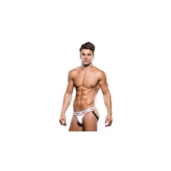 Envy Logo Elastic Lowrise Mesh Jock White L/XL