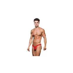 Envy Microfiber Lowrise Zip Thong Red M/L