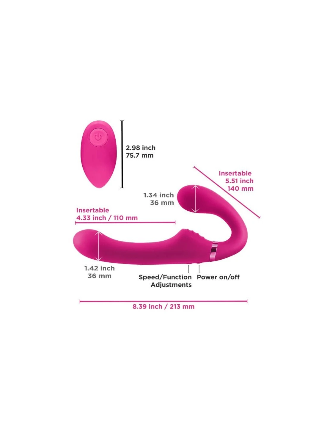 NS Novelties ShiShi Midnight Rider Pink - Afbeelding 2