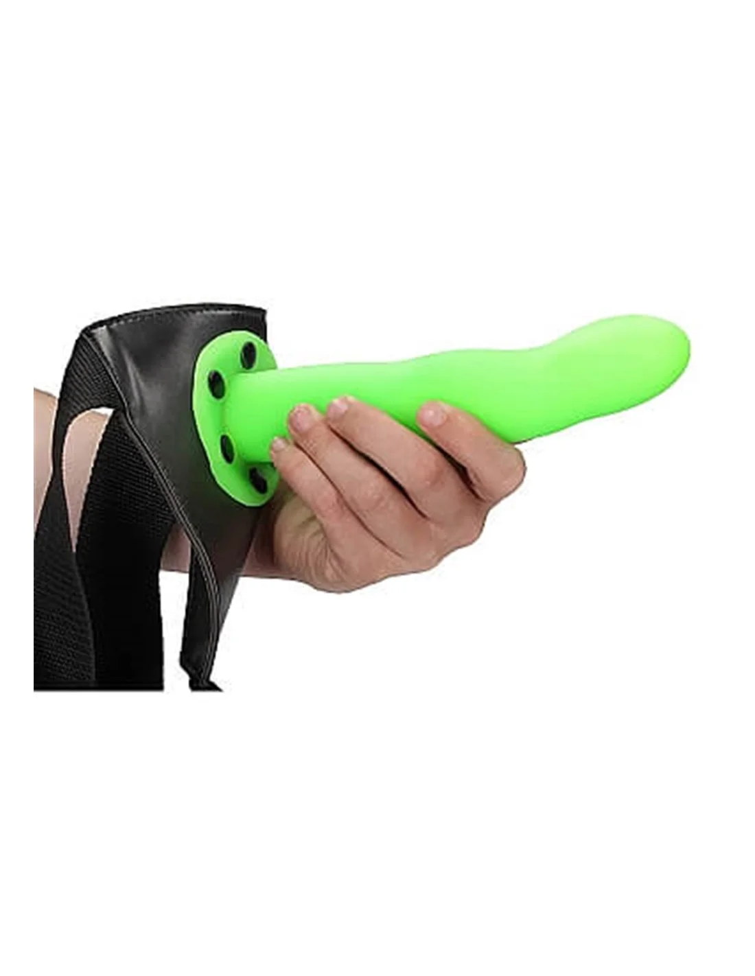 Ouch! Ouch Curved Hollow Strap-on 20 Cm GitD Neon - Afbeelding 7