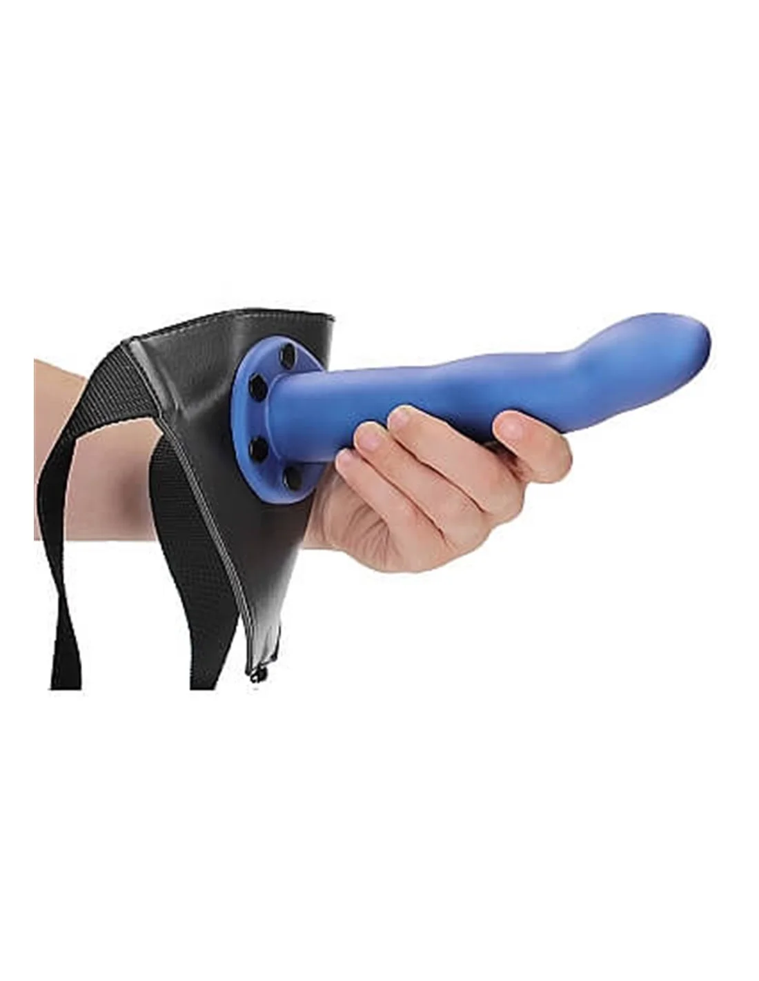 Ouch! Ouch Curved Hollow Strap-on 20 Cm Metallic Blue - Afbeelding 3