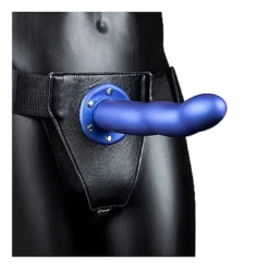 Ouch! Ouch Curved Hollow Strap-on 20 Cm Metallic Blue