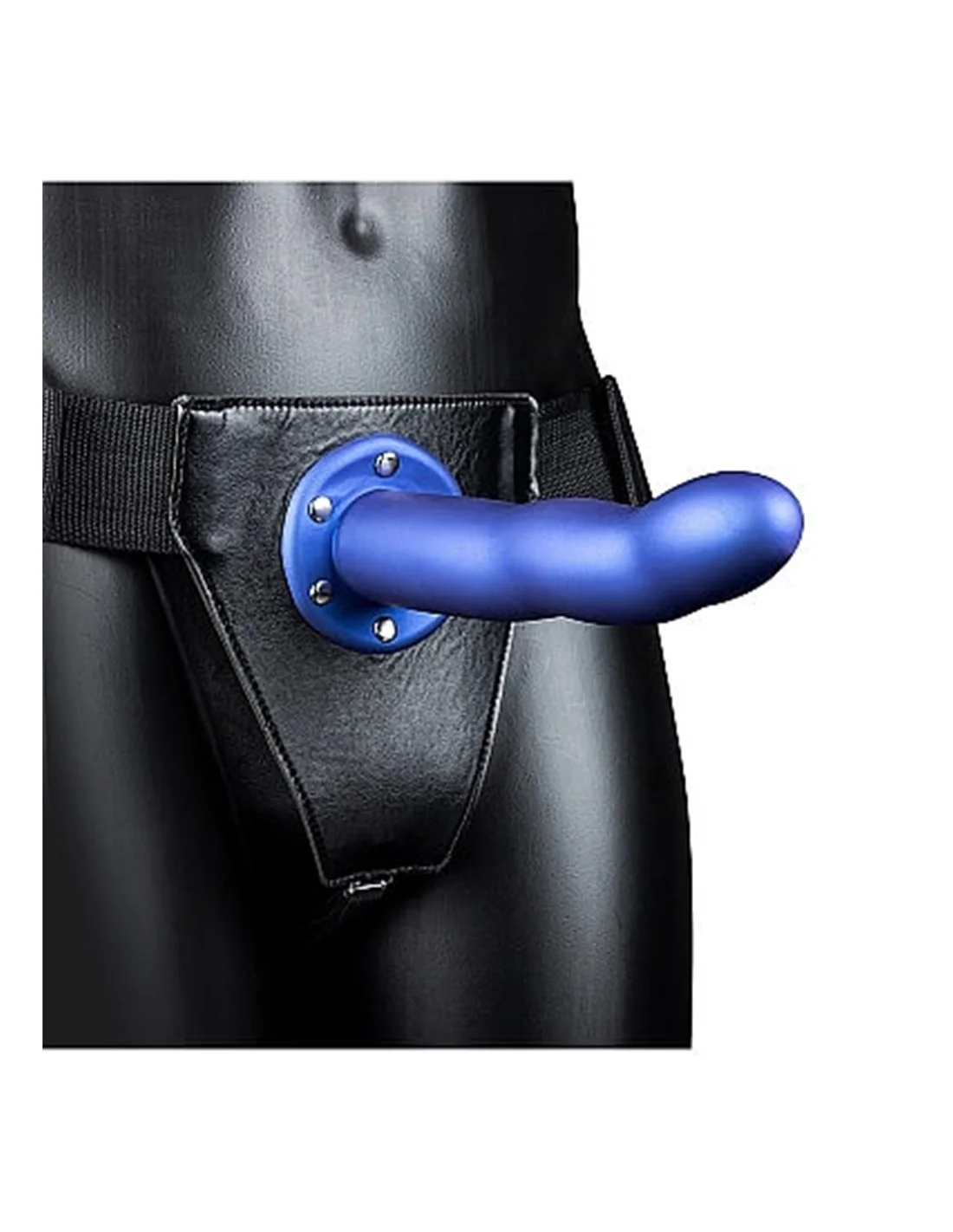 Ouch! Ouch Curved Hollow Strap-on 20 Cm Metallic Blue