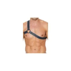 Ouch! OUCH Gladiator Harness Premium Leather Black Blue