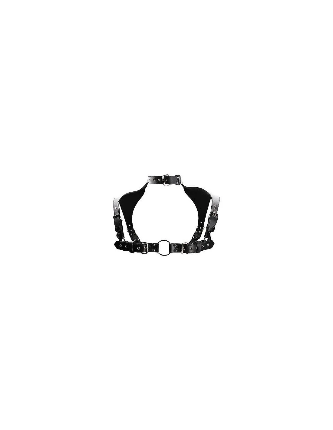 Ouch! OUCH Men Harness With Neck Collar Premium Leather Black - Afbeelding 2