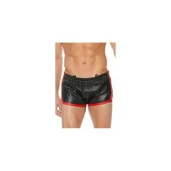Ouch! OUCH Versatile Shorts Premium Leather Black Red LXL