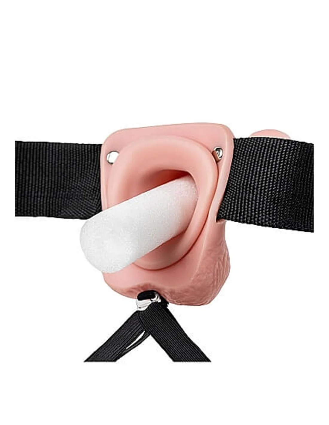 RealRock Hollow Strap-on With Balls 18 Cm Light Skin - Afbeelding 5