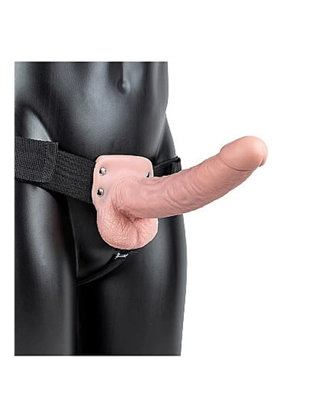 RealRock Hollow Strap-on With Balls 23 Cm Light Skin - Afbeelding 2