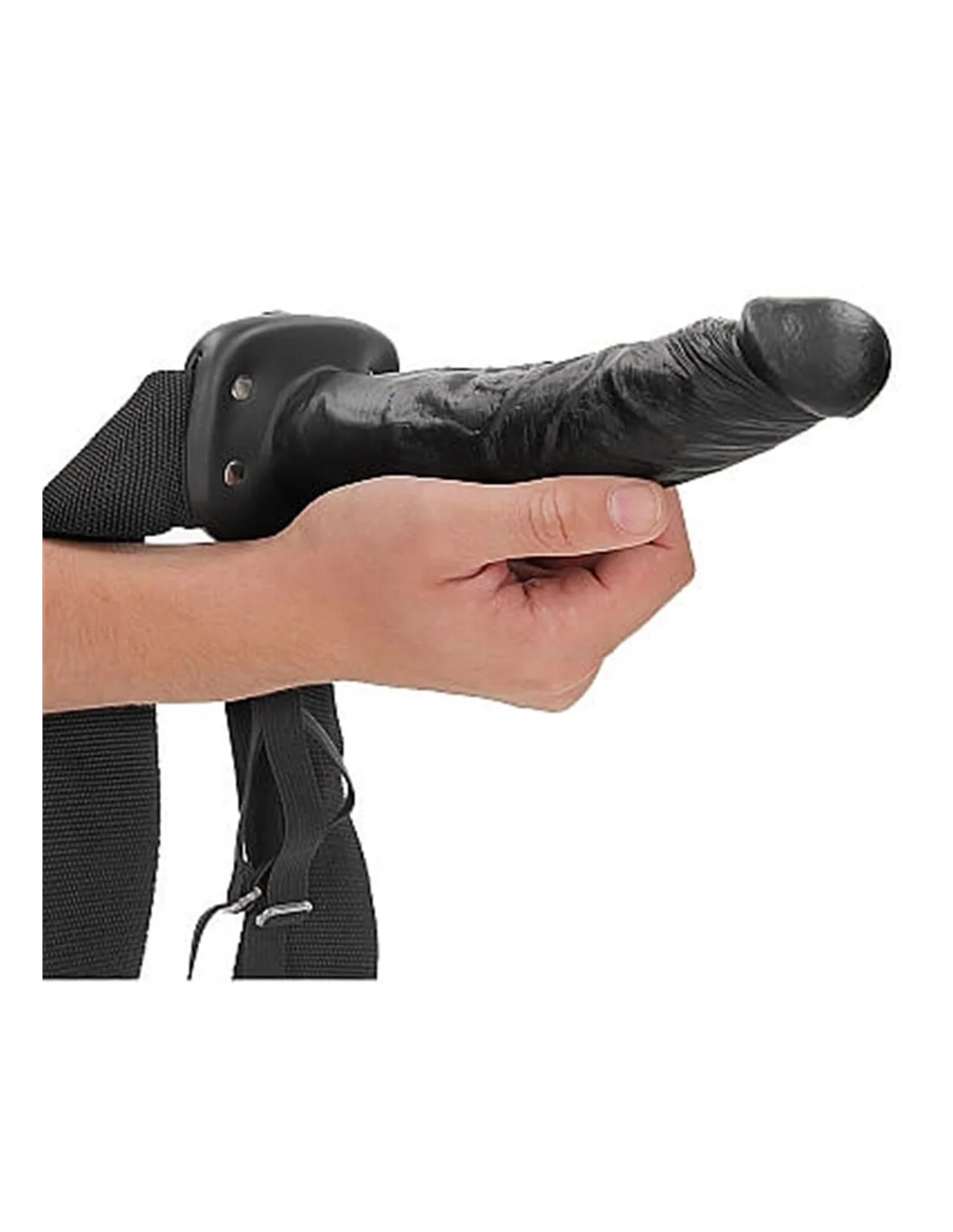 RealRock Hollow Strap-on Without Balls 20.5 Cm Black - Afbeelding 4