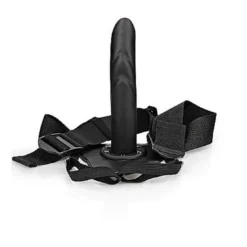 RealRock Textured Curved Hollow Strap-on 20 Cm Black