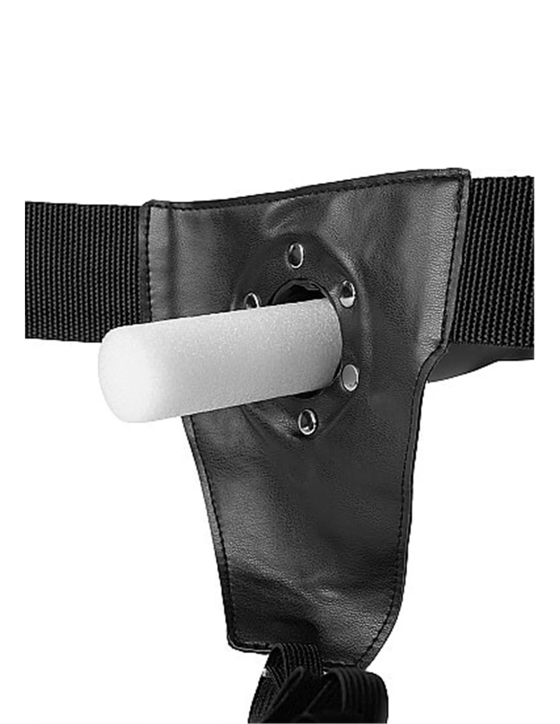 RealRock Textured Curved Hollow Strap-on 20 Cm Black - Afbeelding 8