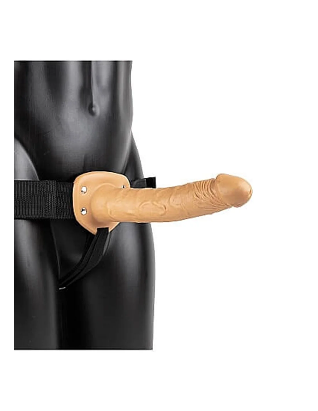 RealRock Vibrating Hollow Strap-on With Balls 24.5 Cm Tan - Afbeelding 2