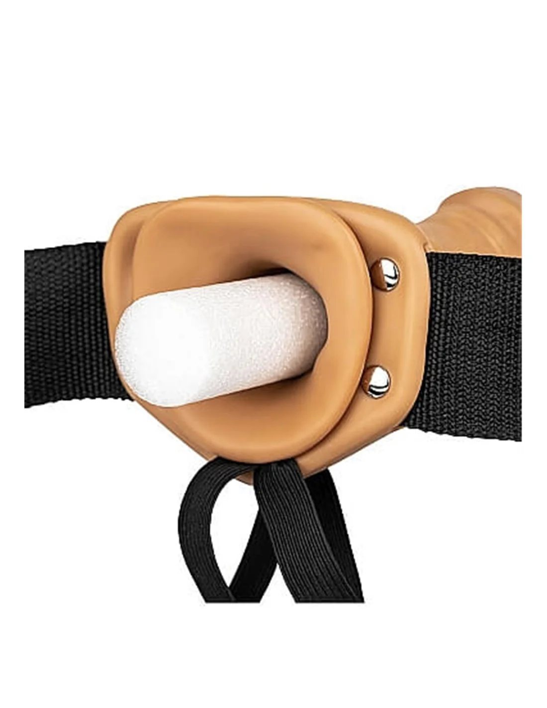 RealRock Vibrating Hollow Strap-on With Balls 24.5 Cm Tan - Afbeelding 7