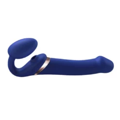 Strap-on-me Multi Orgasm Strap-on Vibrator Met Lik Stimulator Blauw L
