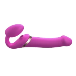 Strap-on-me Multi Orgasm Strap-on Vibrator Met Lik Stimulator Fuchsia L