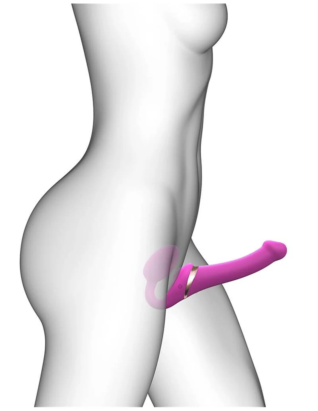 Strap-on-me Multi Orgasm Strap-on Vibrator Met Lik Stimulator Fuchsia M - Afbeelding 2