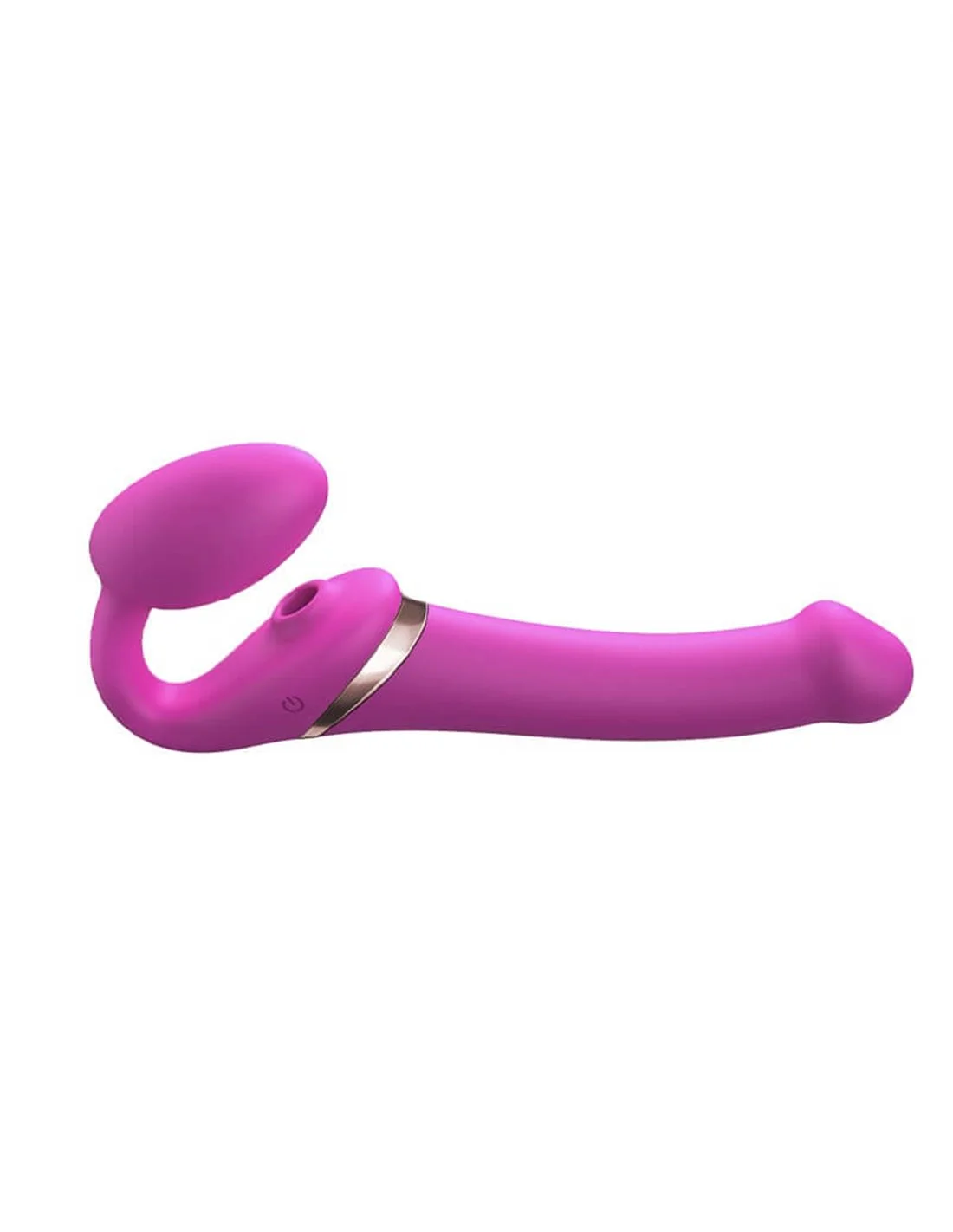Strap-on-me Multi Orgasm Strap-on Vibrator Met Lik Stimulator Fuchsia M