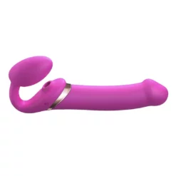 Strap-on-me Multi Orgasm Strap-on Vibrator Met Lik Stimulator Fuchsia XL