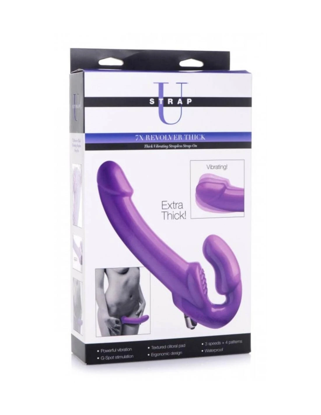 Strap U Strap-U Revolver Vibrerende Strapless Strap-on XXL Paars - Afbeelding 7