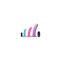 Strap U Strap-U Triple Peg 28x Vibrating Silicone Dildo Set With Remote