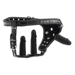 Strict Double Penetration Strap On Harness Black